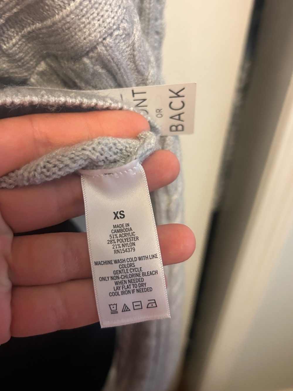 NWT Aeroposatle XS Tie-Front Cable Knit Cardigan Sweater in Light Gray F - Picture 7 of 7